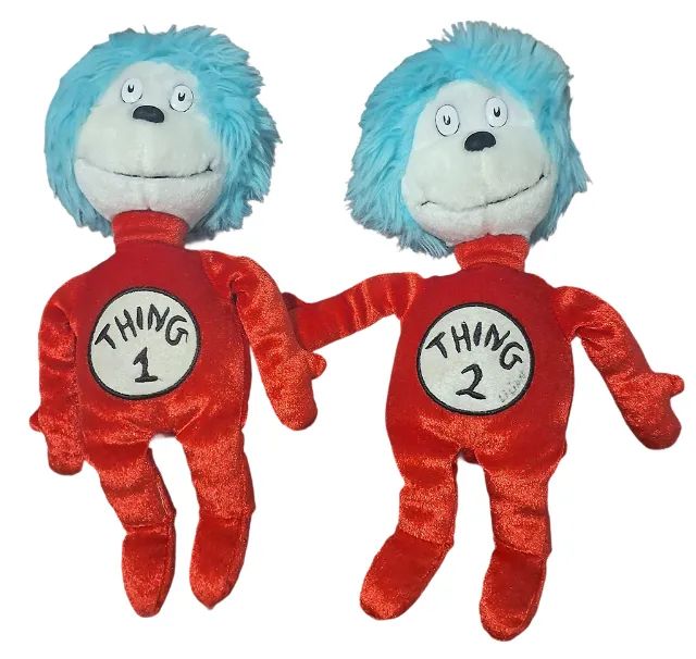 Brinquedo Pelúcia Thing 1 e Thing 2 Dr. Seuss