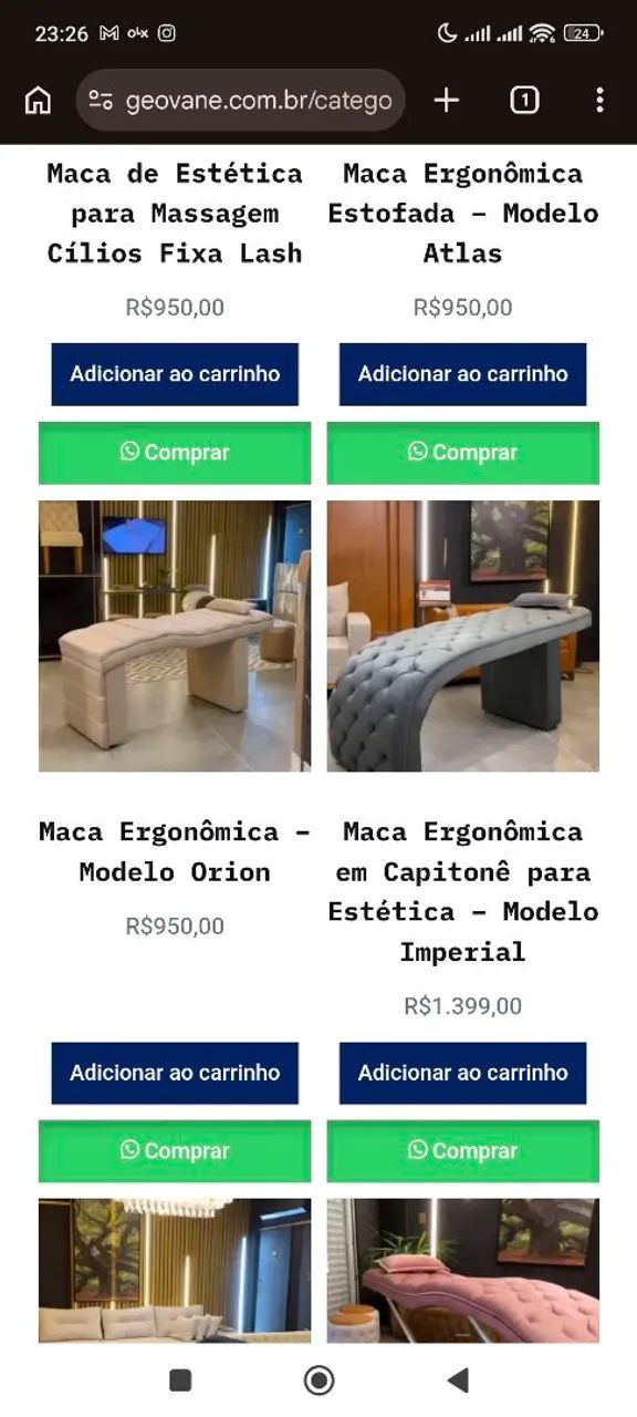 Sofá maca imperial para cílios estética 