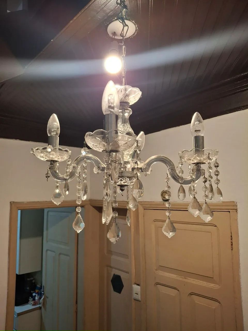 Lustre candelabro 4 braços 
