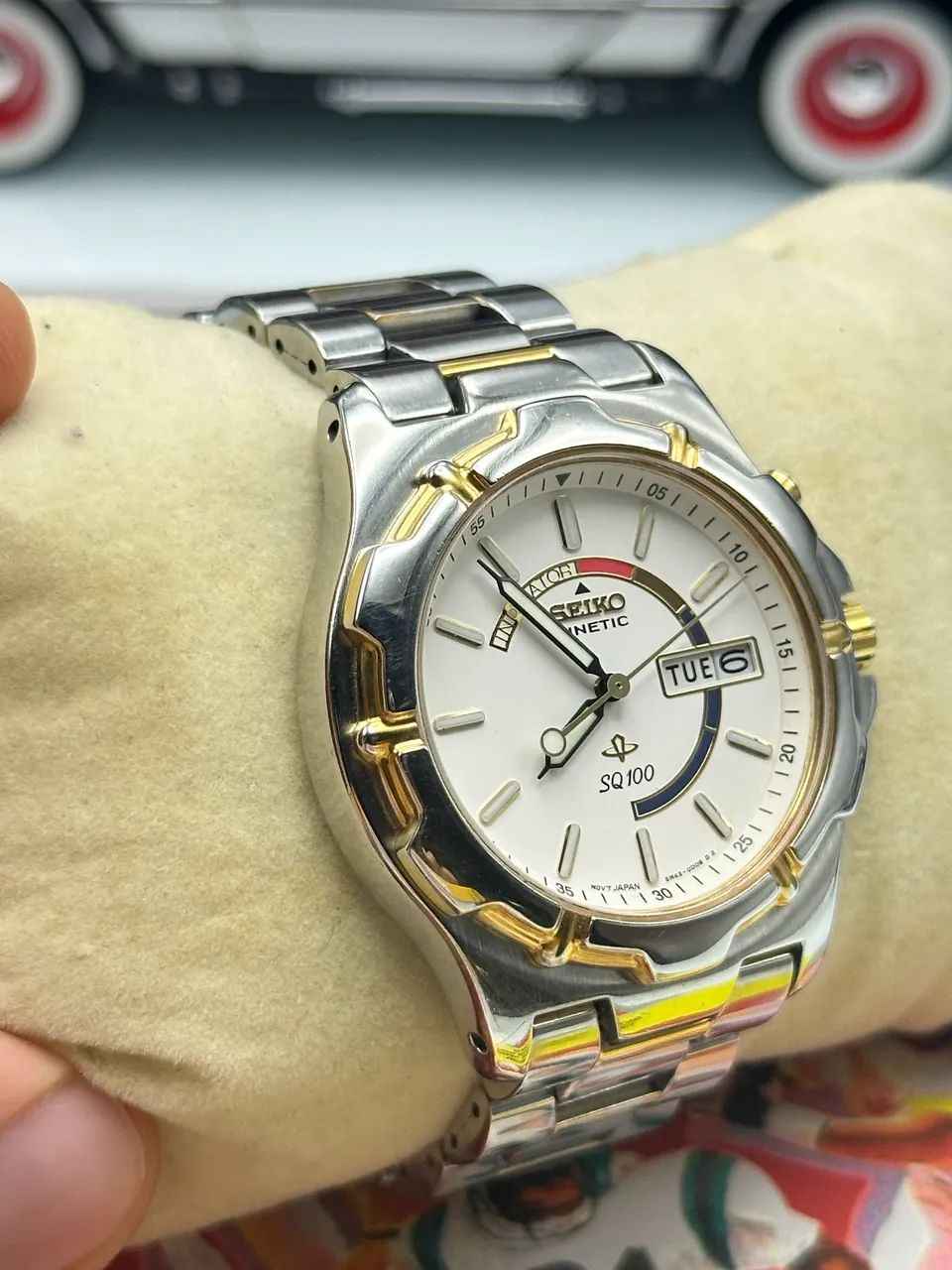 Relógio seiko Kinetic 39mm aço  - Foto 5