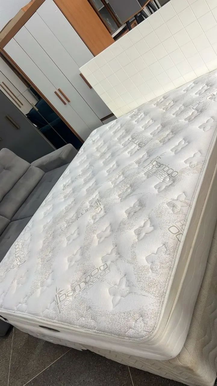 Cama box Queen size colchão simons molas ensacadas  - Foto 4