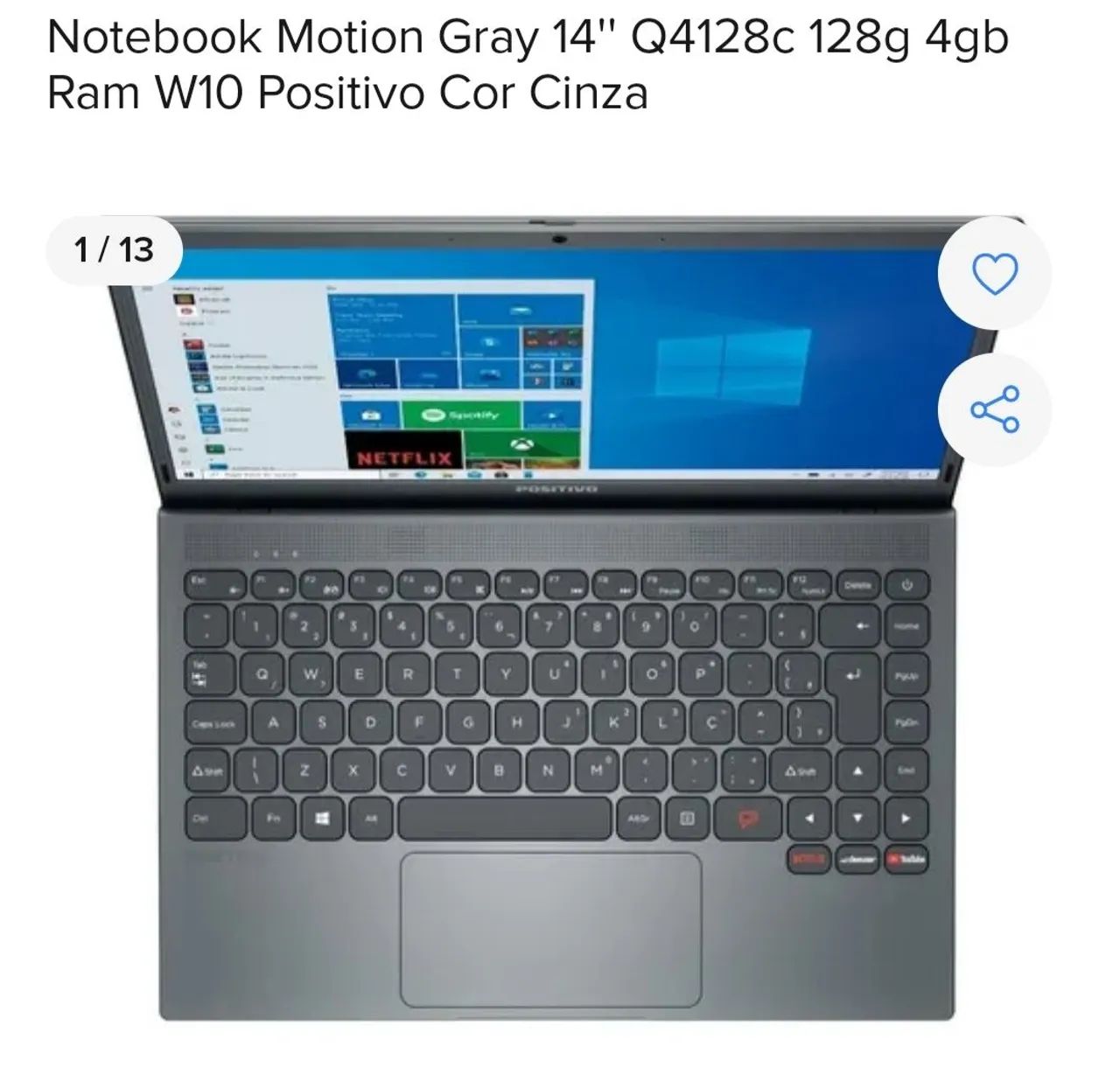 Notebook Positivo Motion Gray 14" - Perfeito estado - Foto 4