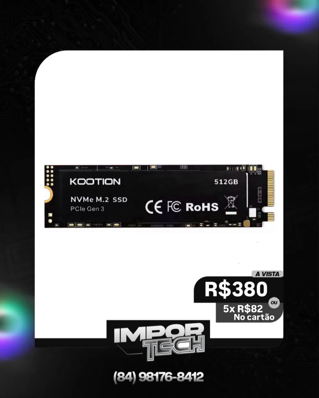 Ssd 512Gb NVMe M.2 KOOTION. @importech_084