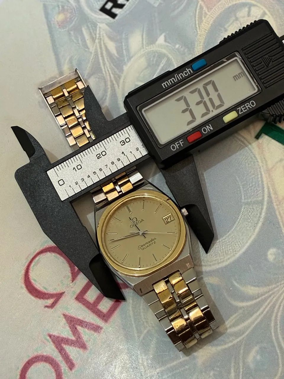 Omega aço aro ouro  - Foto 4
