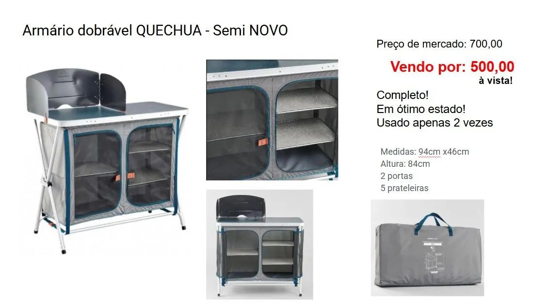 Armário dobrável quechua 