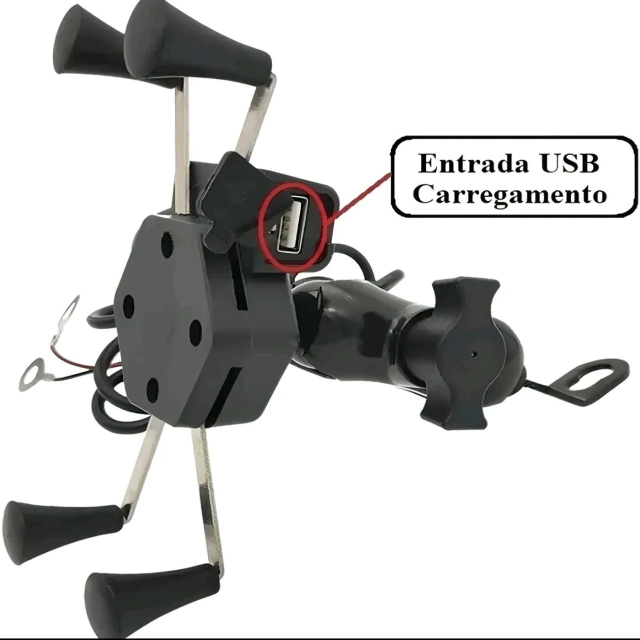 Suporte de Celular para Moto C/ Garra e usb