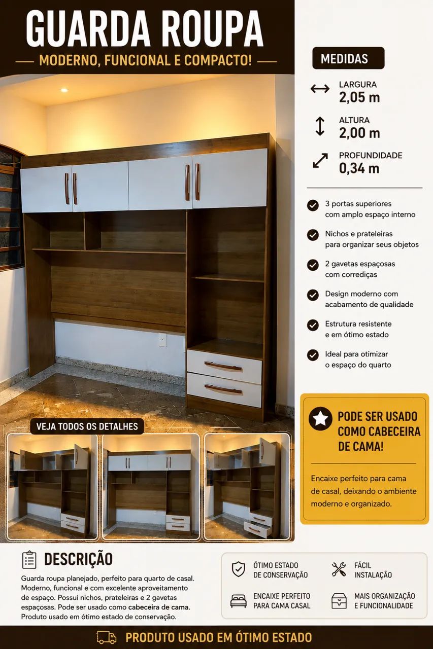 Guarda-Roupa - MDP - Usado