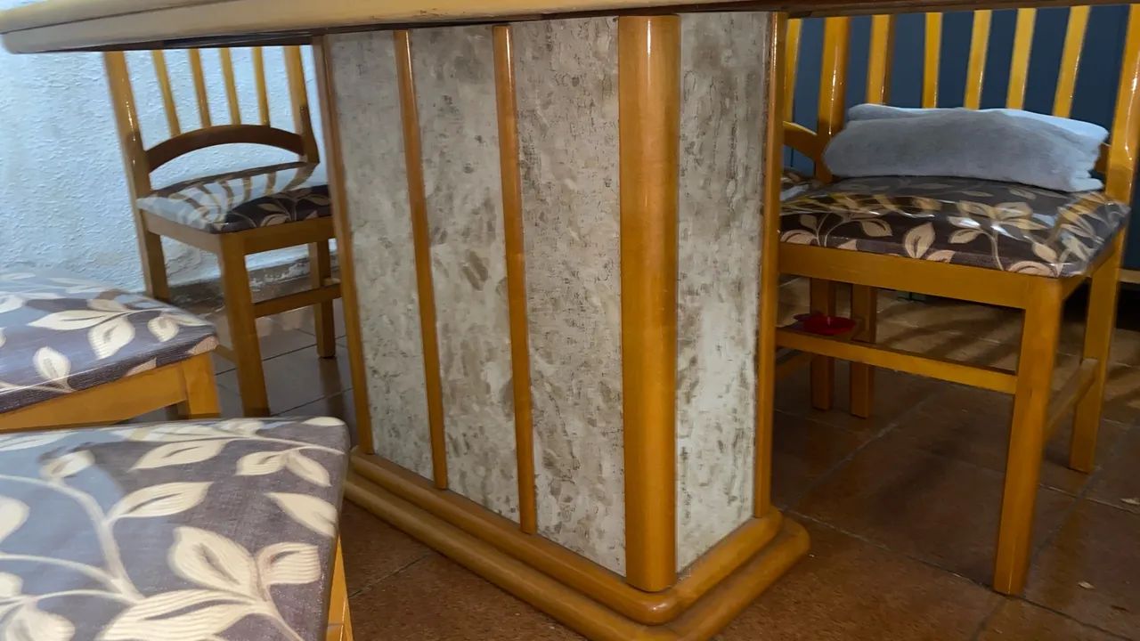 Mesa de mármore com madeira  - Foto 3