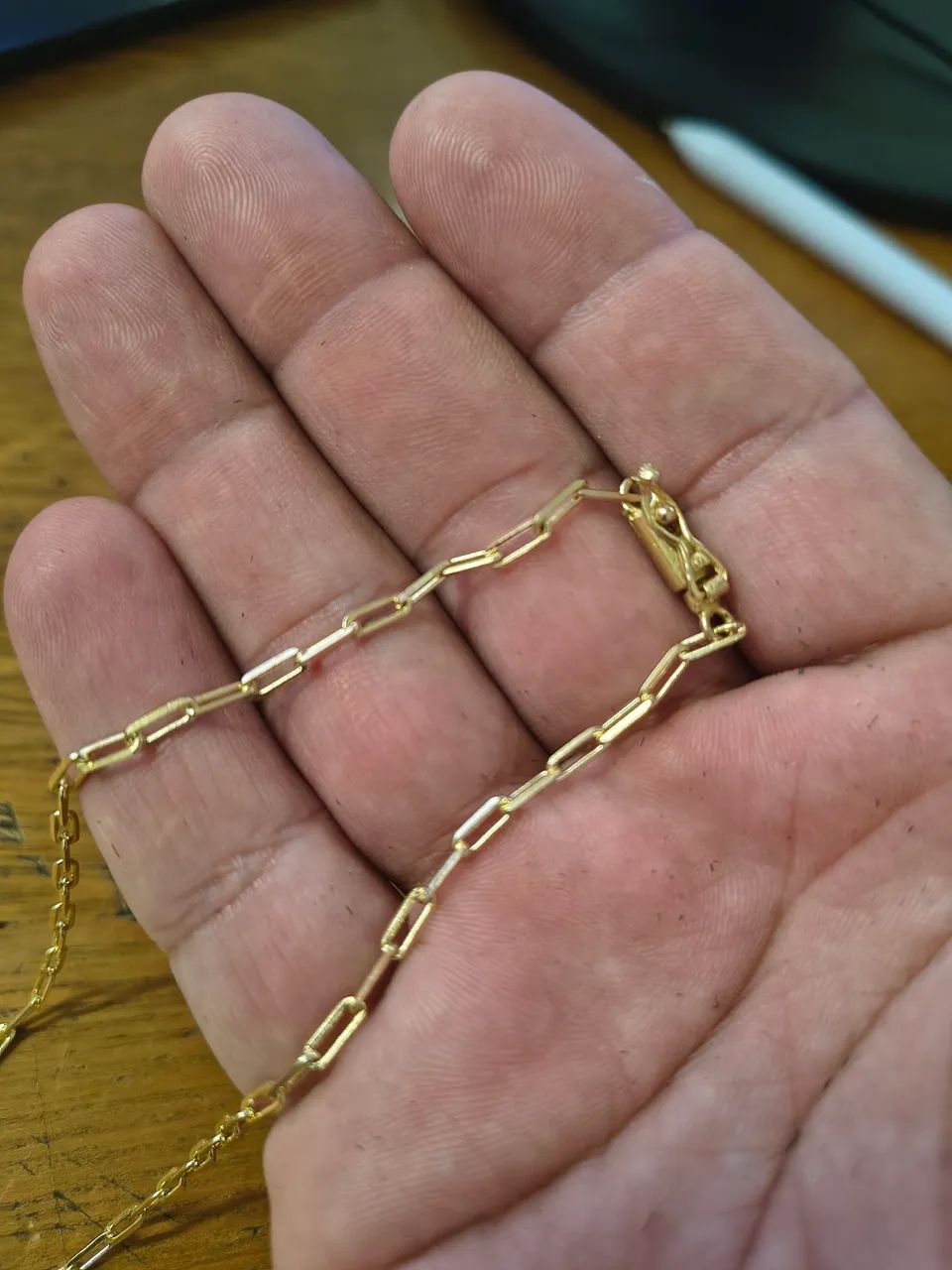 Cordão de moeda antiga 60cm 2mm 
