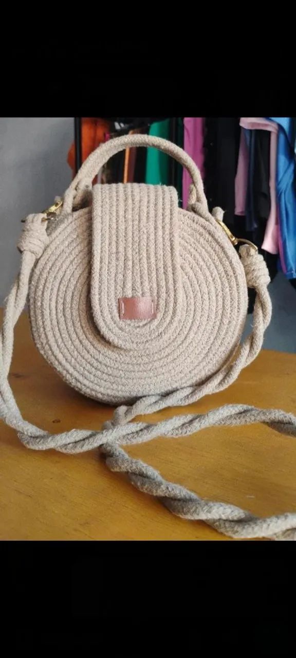 Bolsa de corda de algodão artesanal! - Foto 3