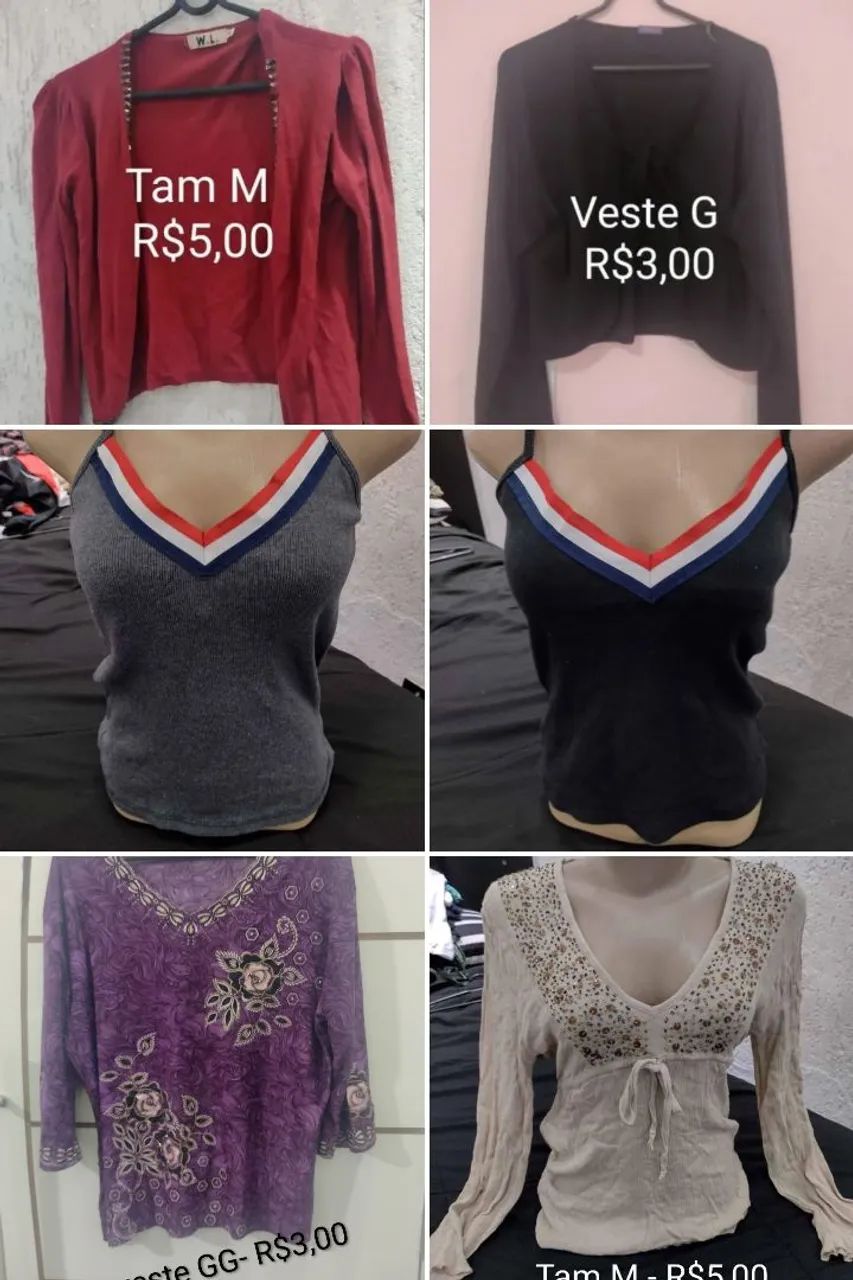 Blusas femininas - R$3,00 a peça 