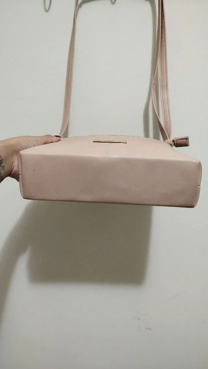 Bolsa bege de ombro be forever com alça ajustável  - Foto 3