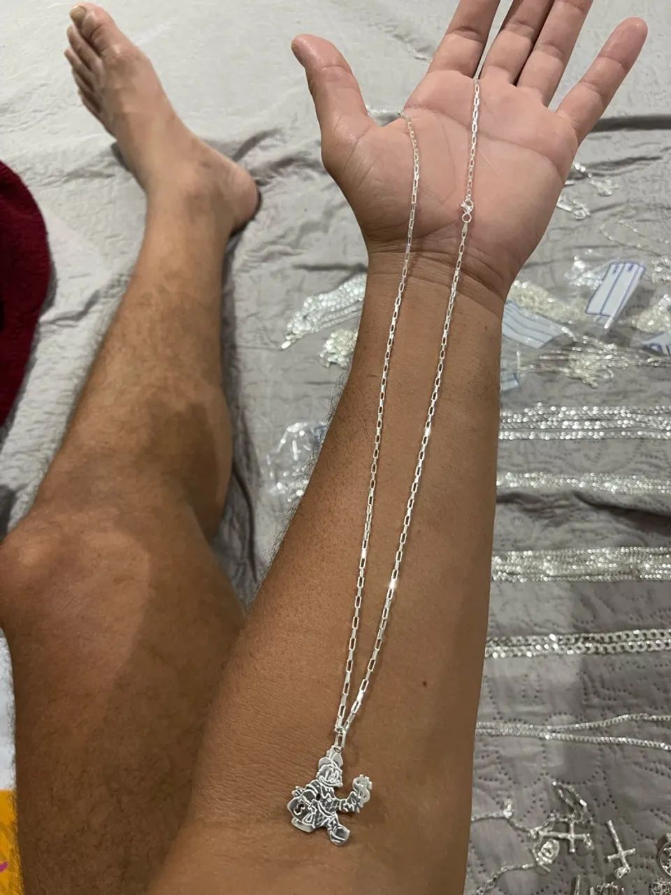 Colar tijolinho prata 925 - Foto 2