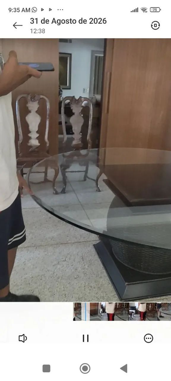 Tampo de mesa de vidro 1,80m de diâmetro  - Foto 2