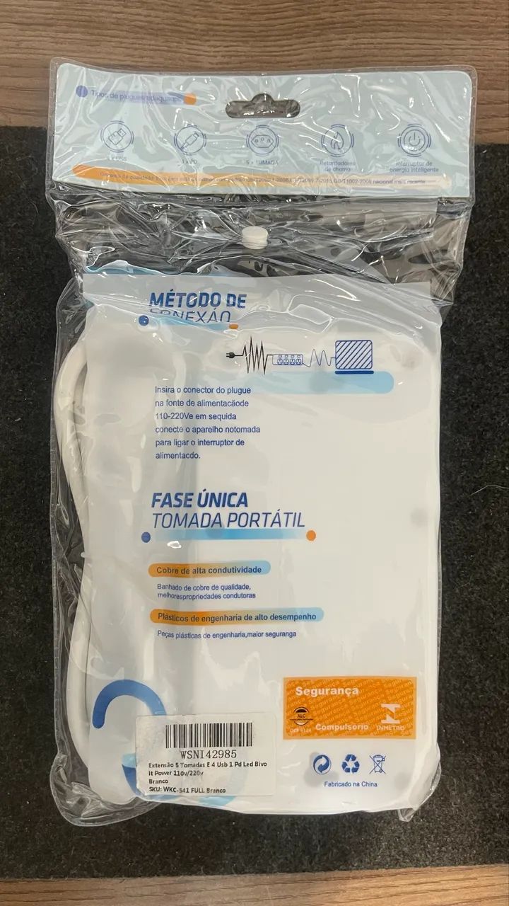 Tomada Extensão Com Usb E Usb C Cor Branco - Foto 2