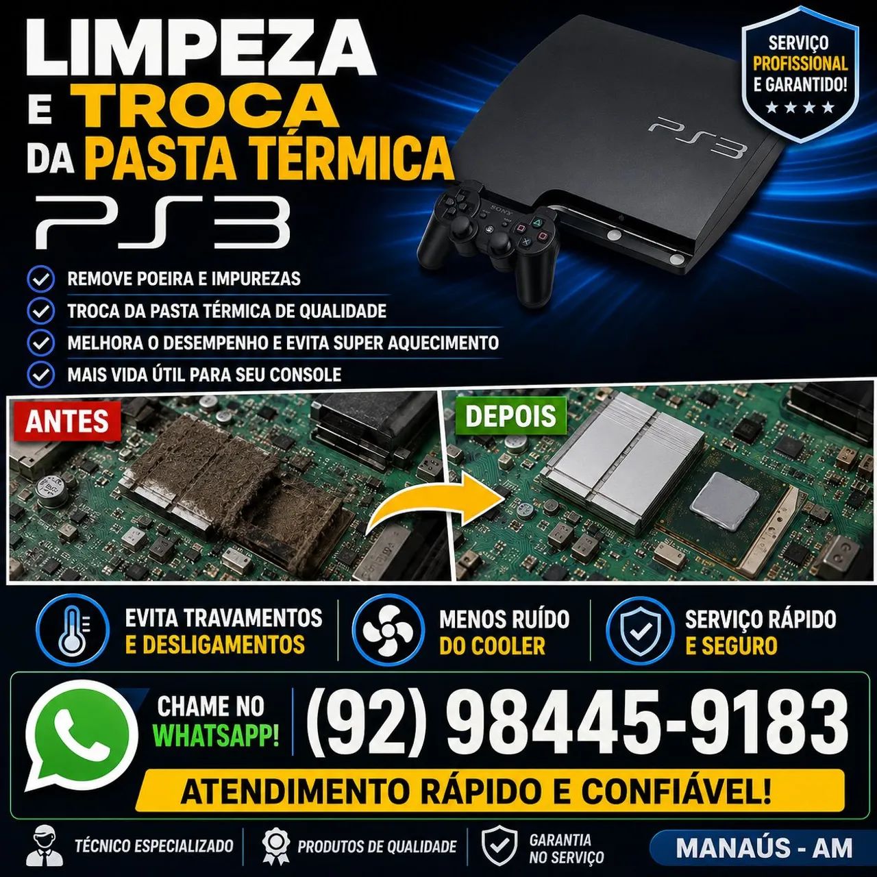 Limpeza e troca da pasta térmica ps3 