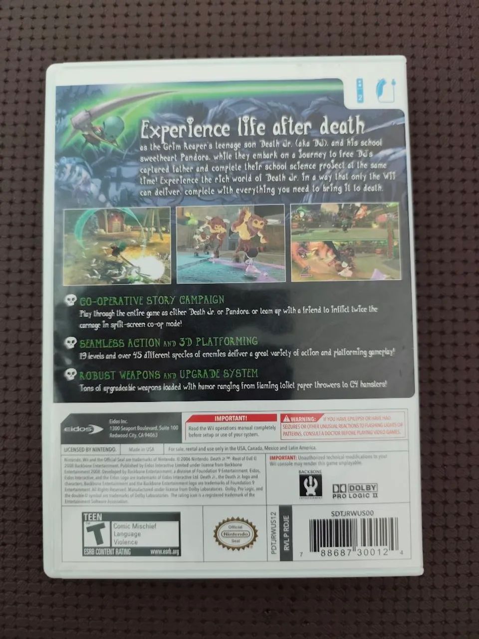 Death Jr. Root of Evil - Nintendo Wii - Original - Foto 2