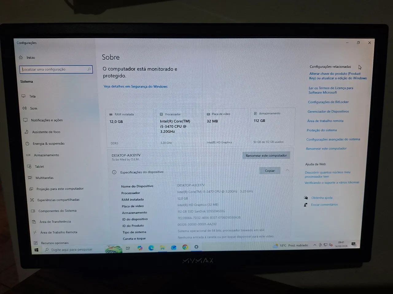 Computador I5 - 3470 Cpu 3.2 ghz
