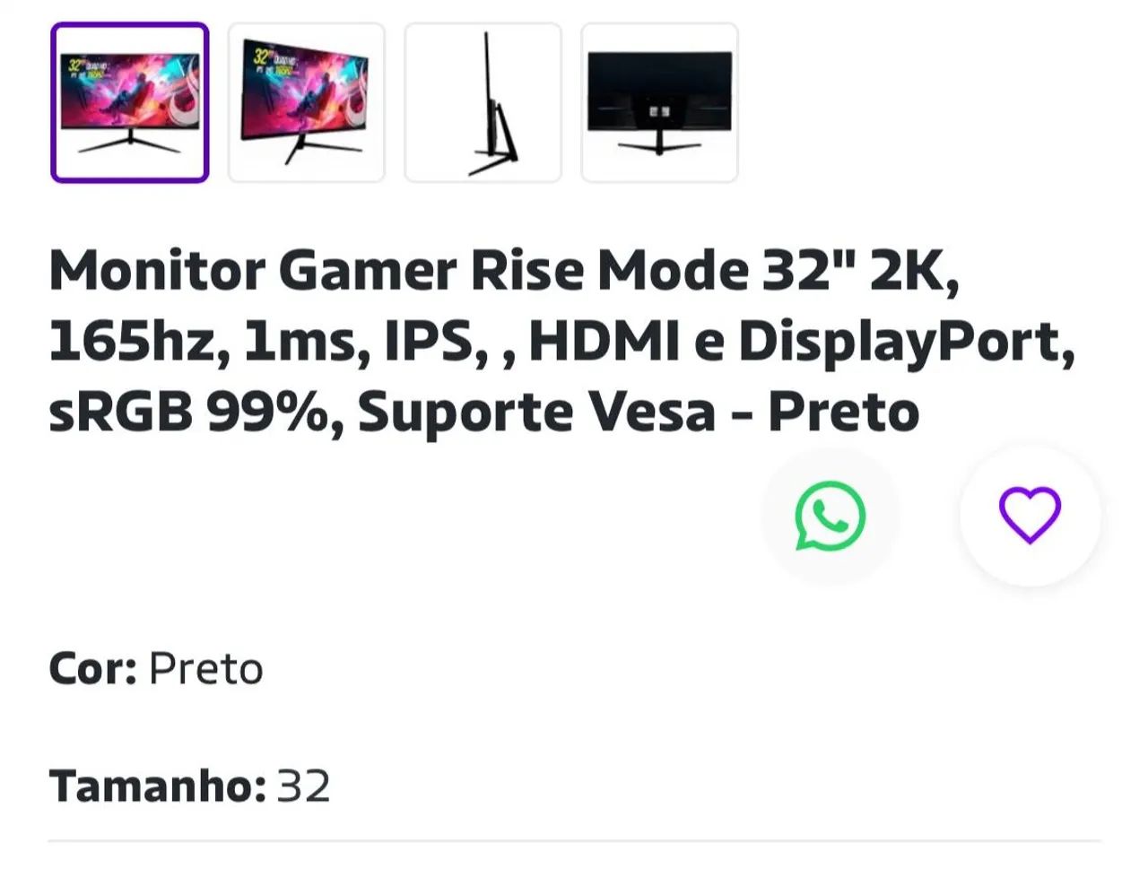 Monitor 32 polegadas, 165hz  - Foto 3