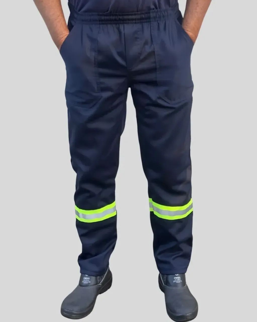 Calça uniforme brim com faixa refletiva - Foto 3