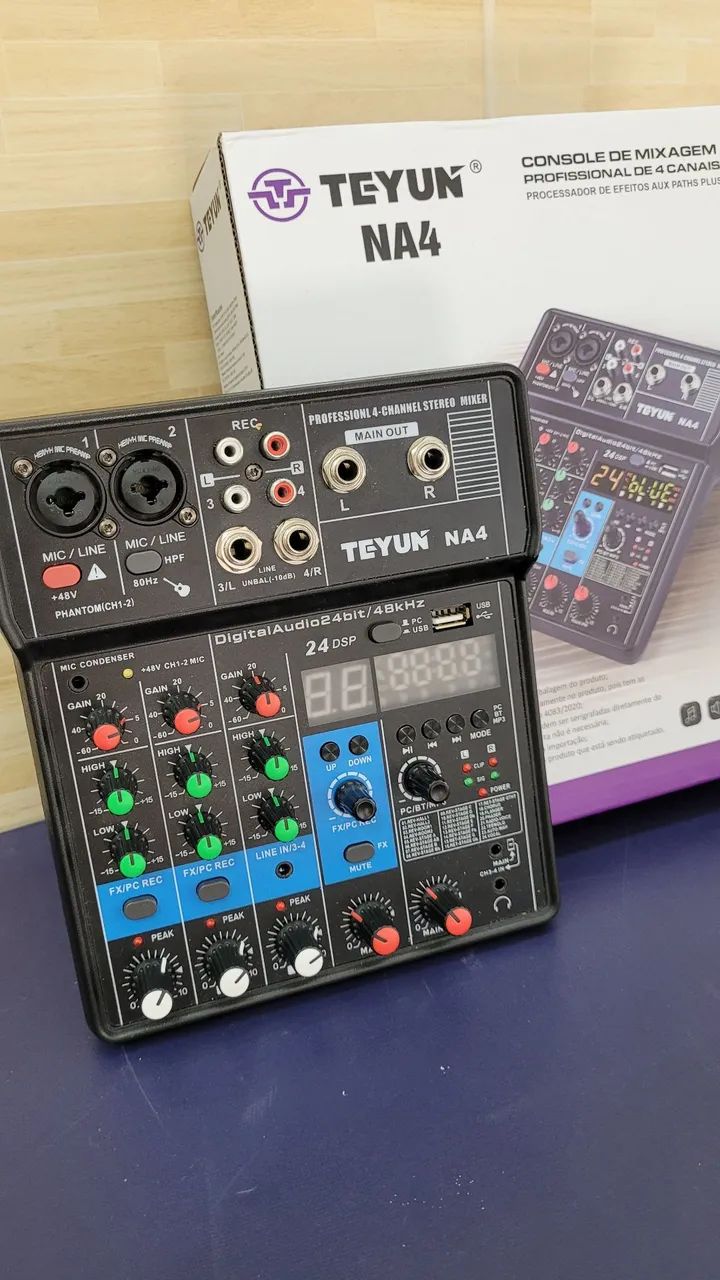 Mesa de som Teyun NA4 com interface de áudio 4ch - Foto 3