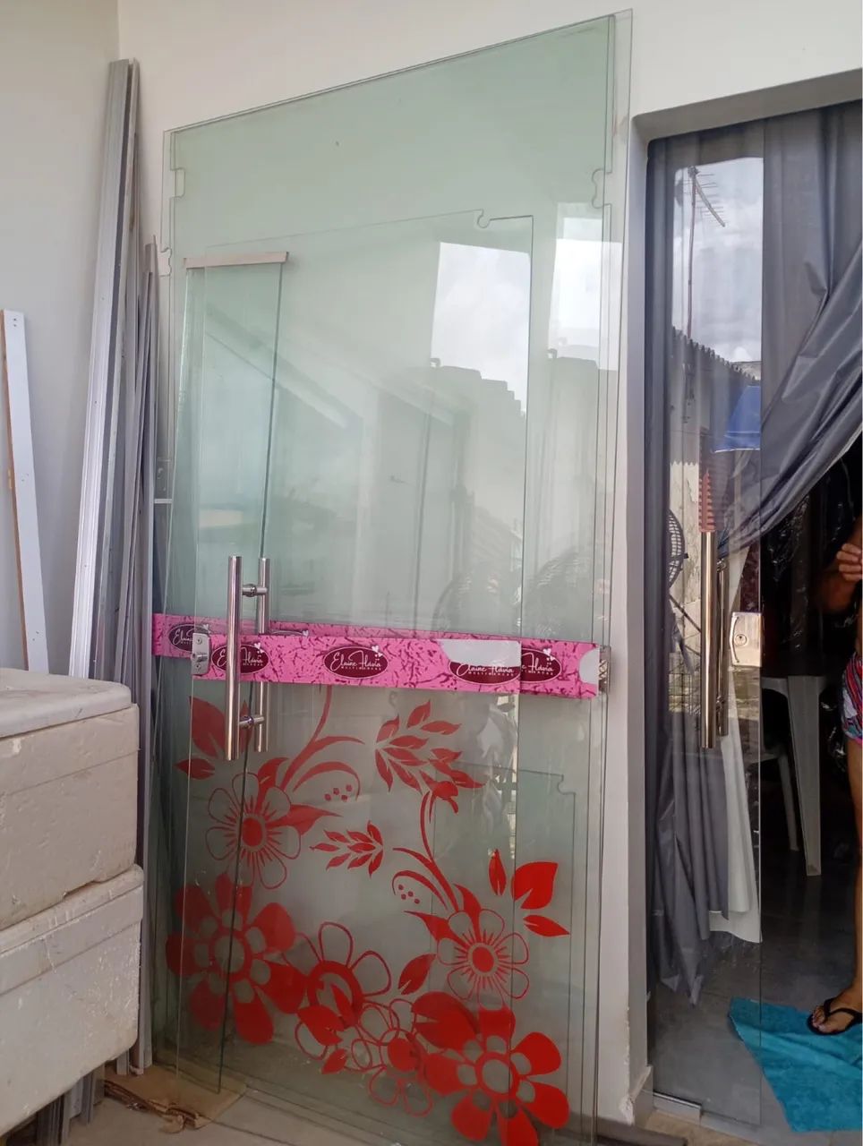 Blindex Storefront Door