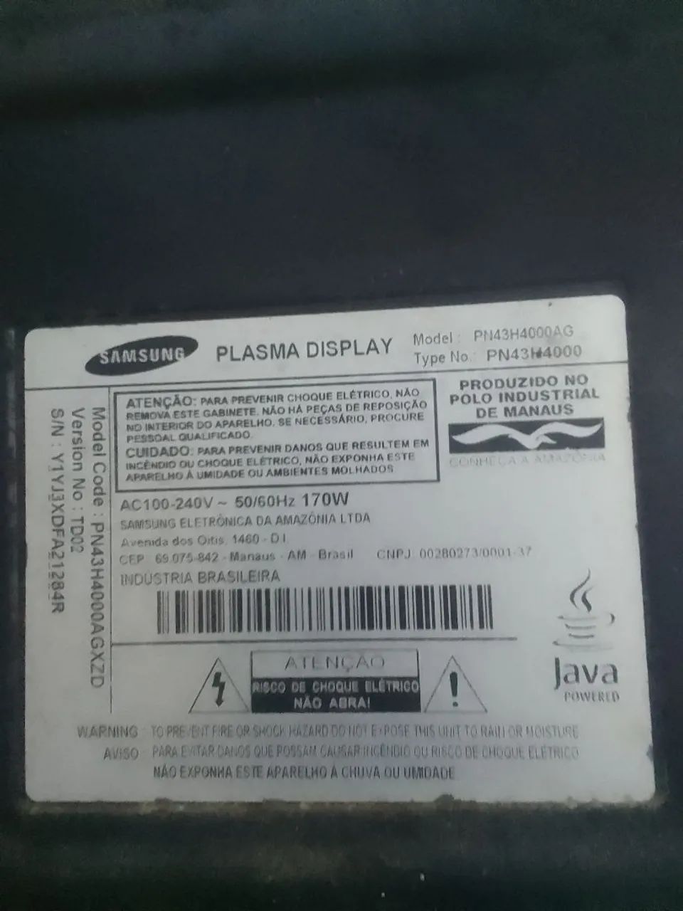 TV LCD 43 polegadas com tela trincada ( Boa para tirar peças ) 150$ - Foto 2