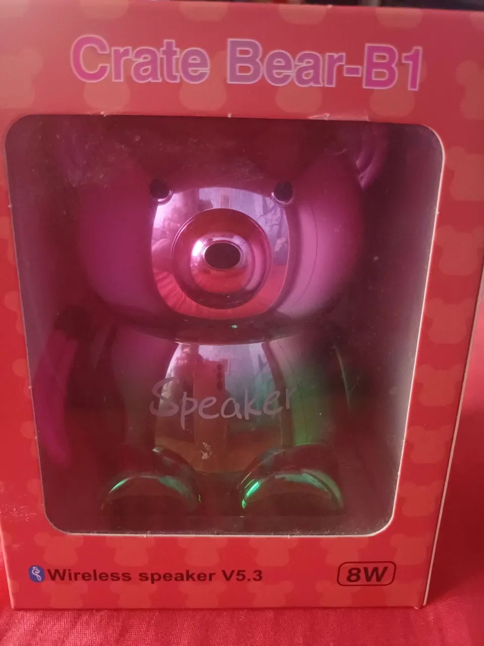 Caixa de som urso speaker, acompanha cabo USB, conexão via Bluetooth