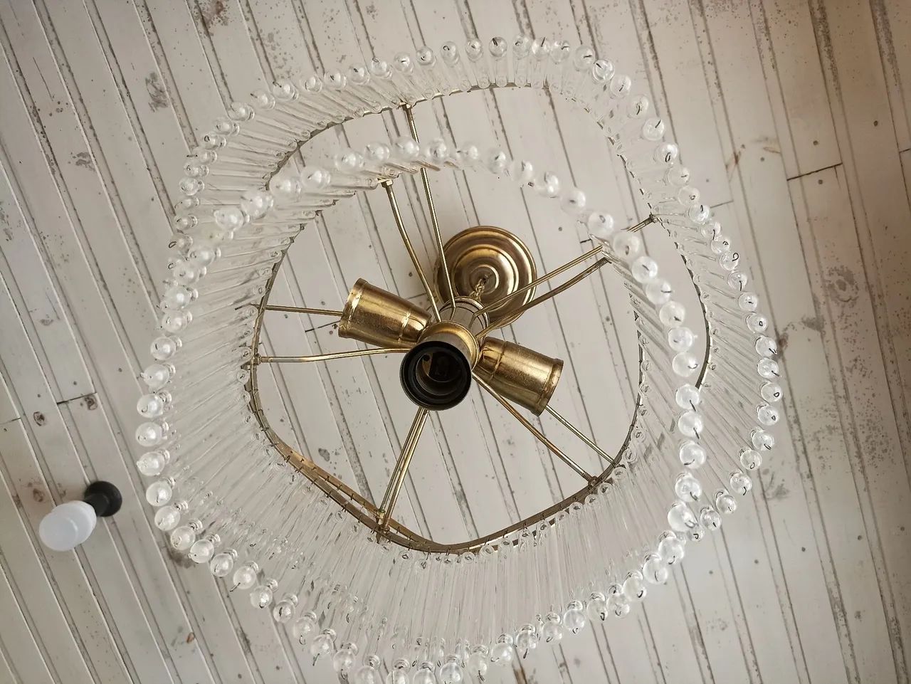 Lustre 3 lâmpadas com pingentes de vidro - Foto 3
