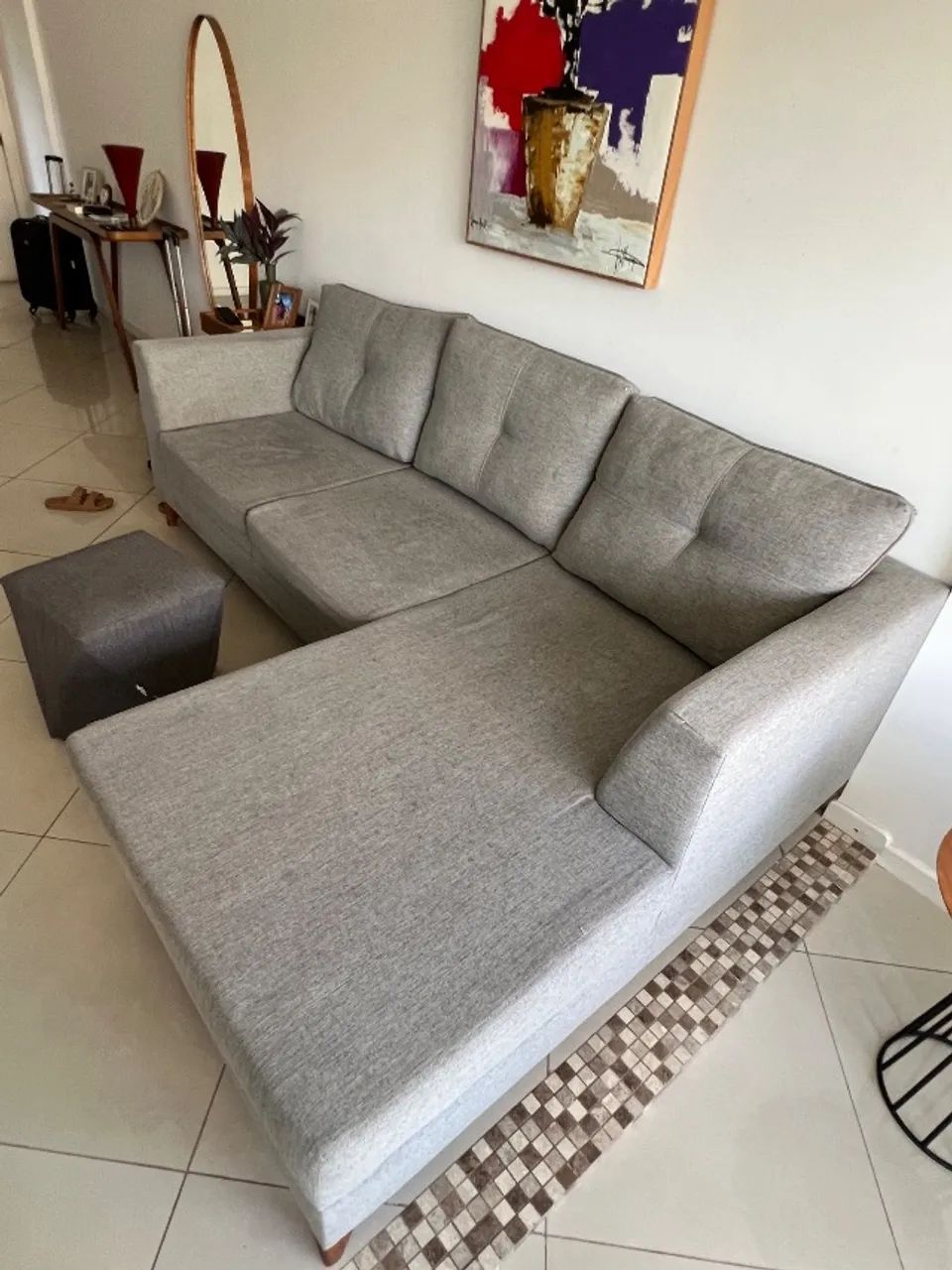 Sofá 03 lugares com chaise pra vender rápido ! Motivo mudança  - Foto 3