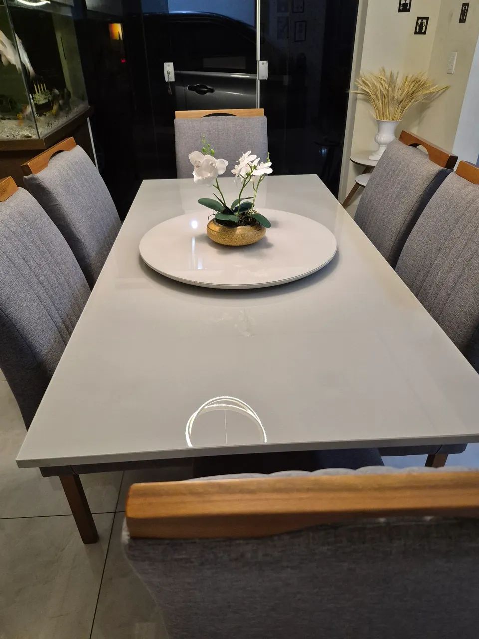 Mesa com 6 cadeiras e prato giratório  - Foto 3