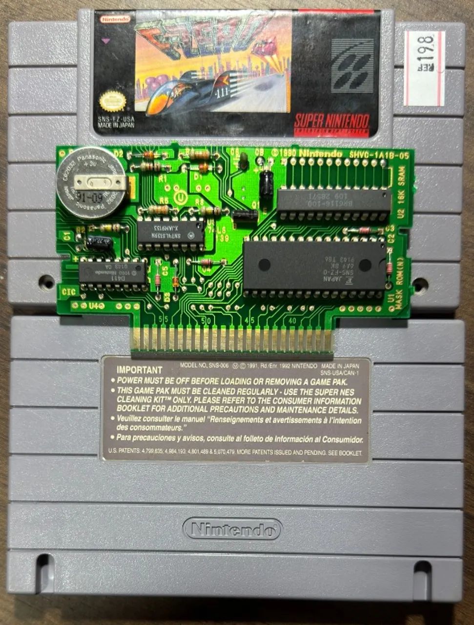 F-Zero Original SNES Super Nintendo 198 - Foto 2