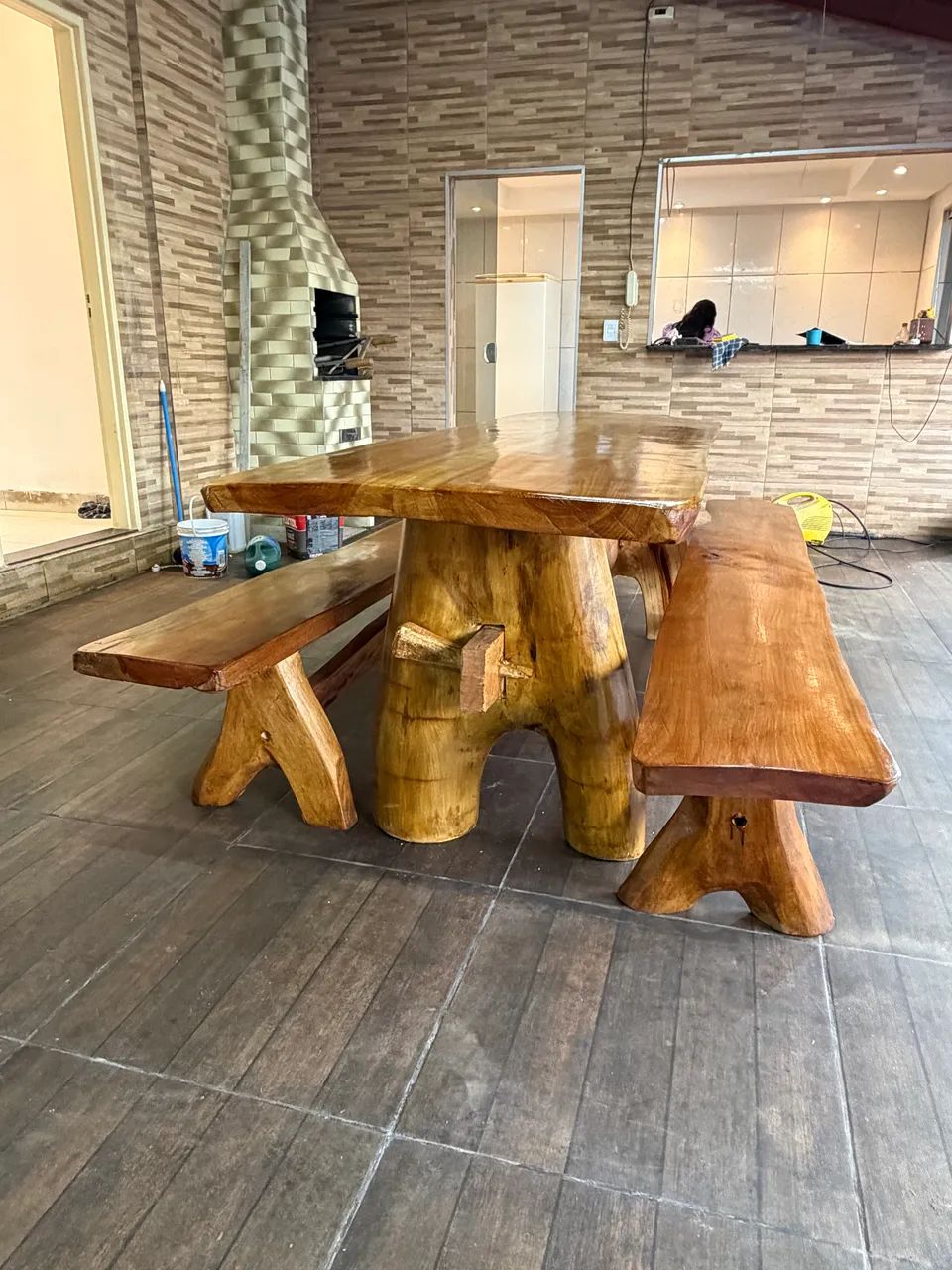 Mesa de madeira rústica - entregamos - Foto 4