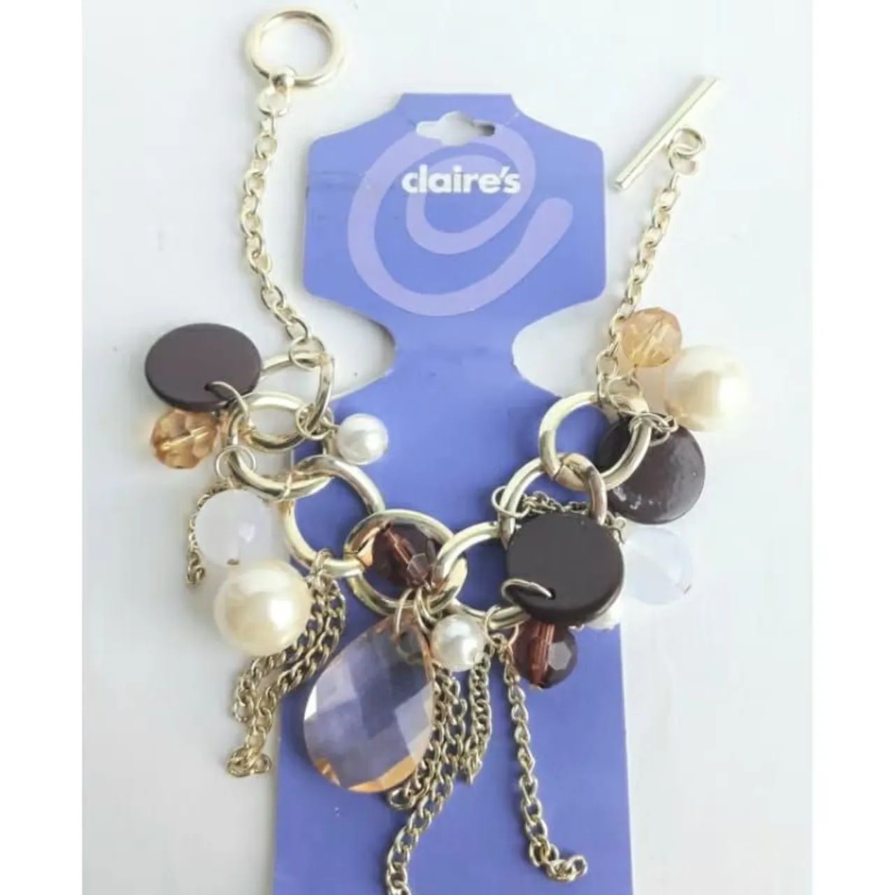 Pulseira claire's original importada folheada a ouro com pérolas  - Foto 5