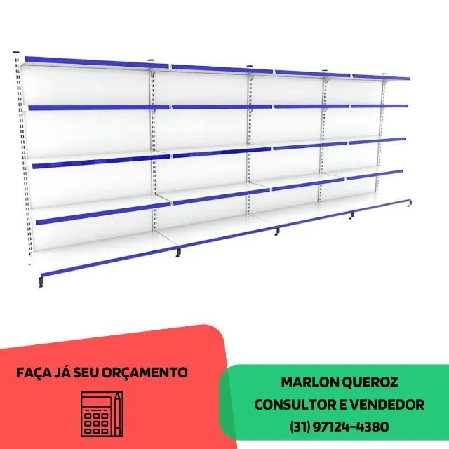 Gôndola de Parede Branca Polar Nova