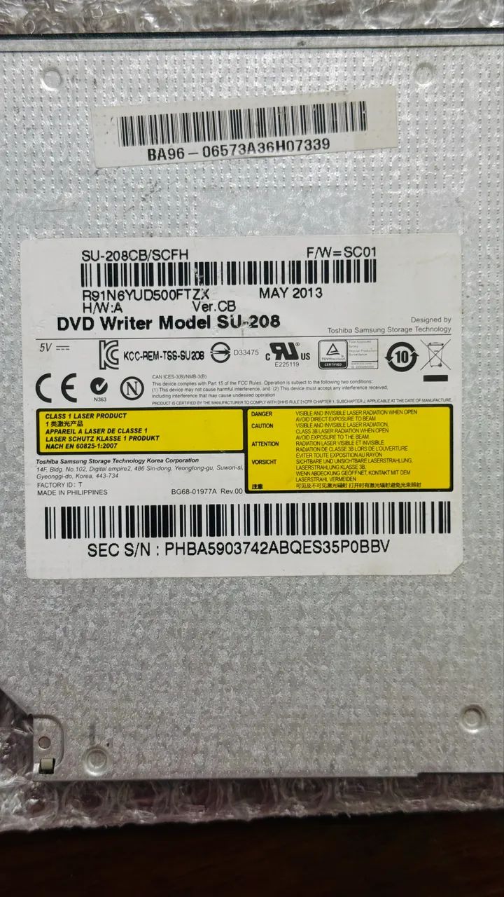 Gravador | Leitor de DVD e CD para Notebook Samsung SU-208 (SATA) - Foto 5