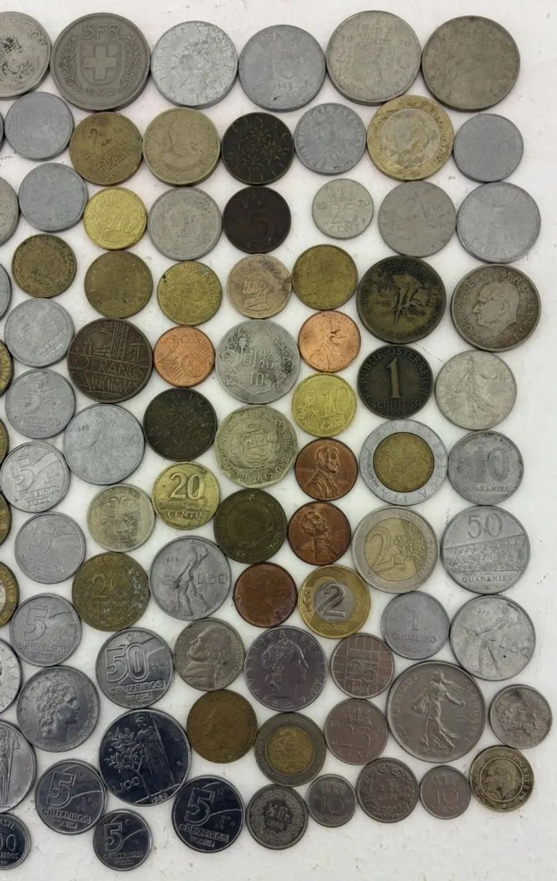 Lote/Coleção de 140+ Moedas Antigas - Diversos Países e Anos - Foto 3