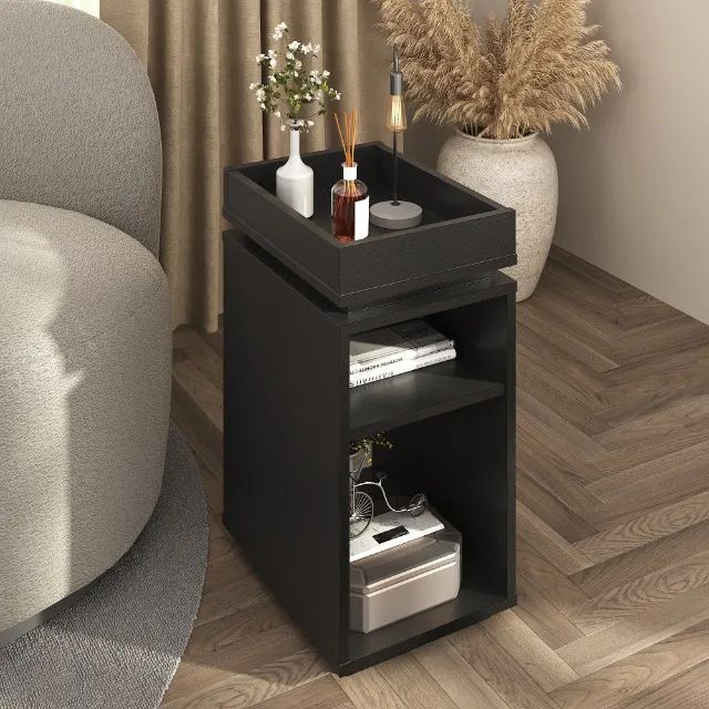 Mesa de Apoio Lateral Cor Preto