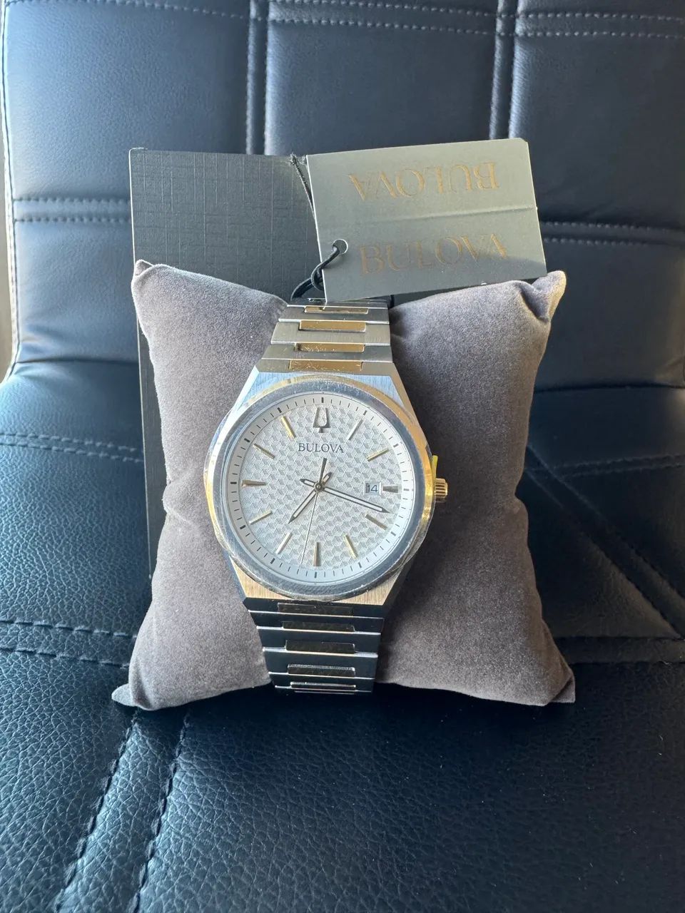 RELÓGIO BULOVA AUTOMÁTICO ORIGINAL - MOSTRADOR BRANCO - AÇO INOX - 41MM