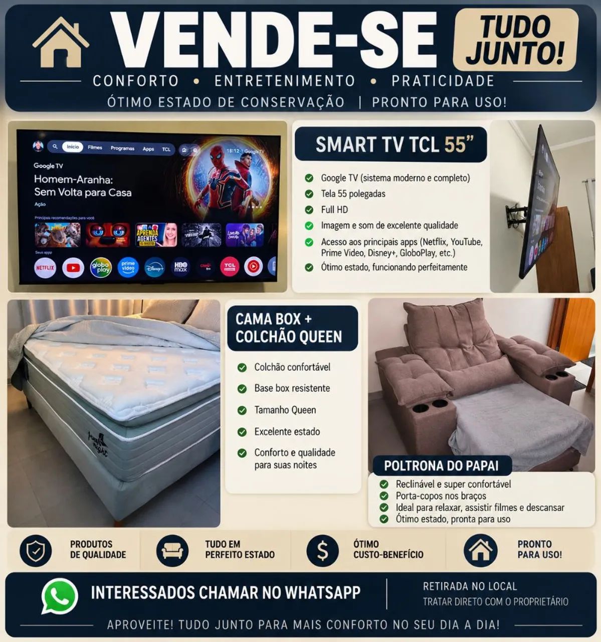 TV, Cama e Poltrona - Só até hj!