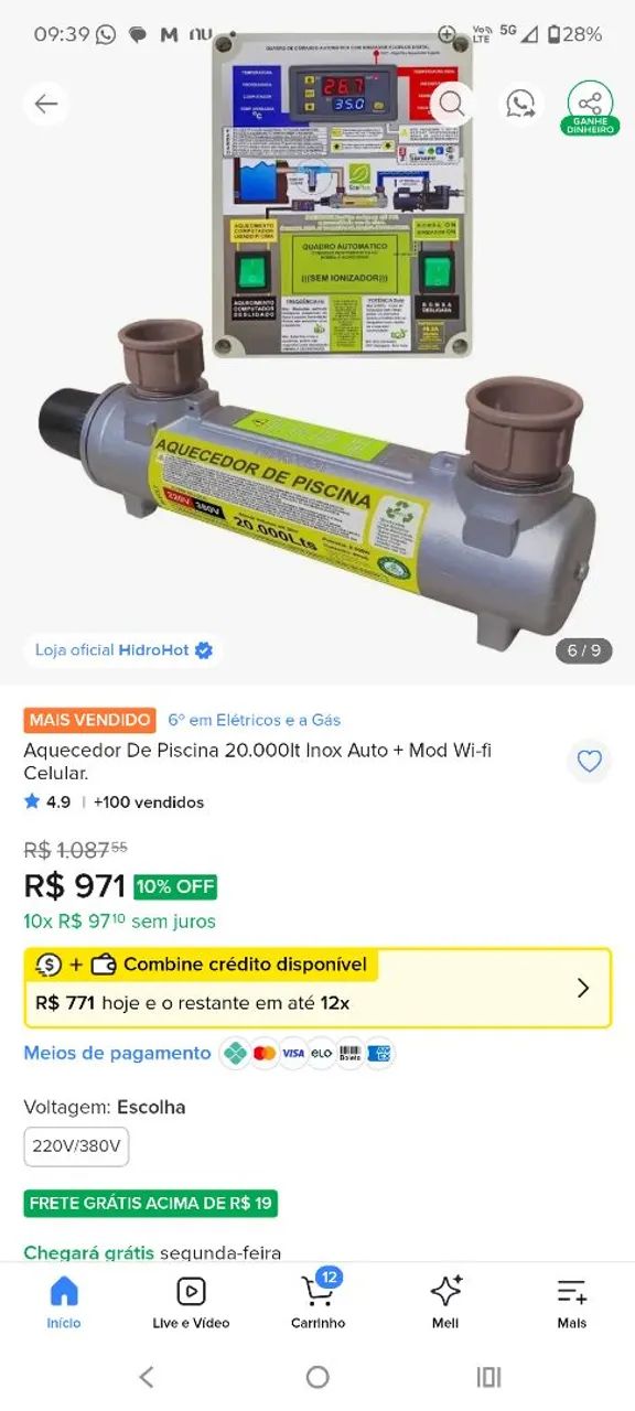 Aquecedor para piscina 20m3 - Foto 2