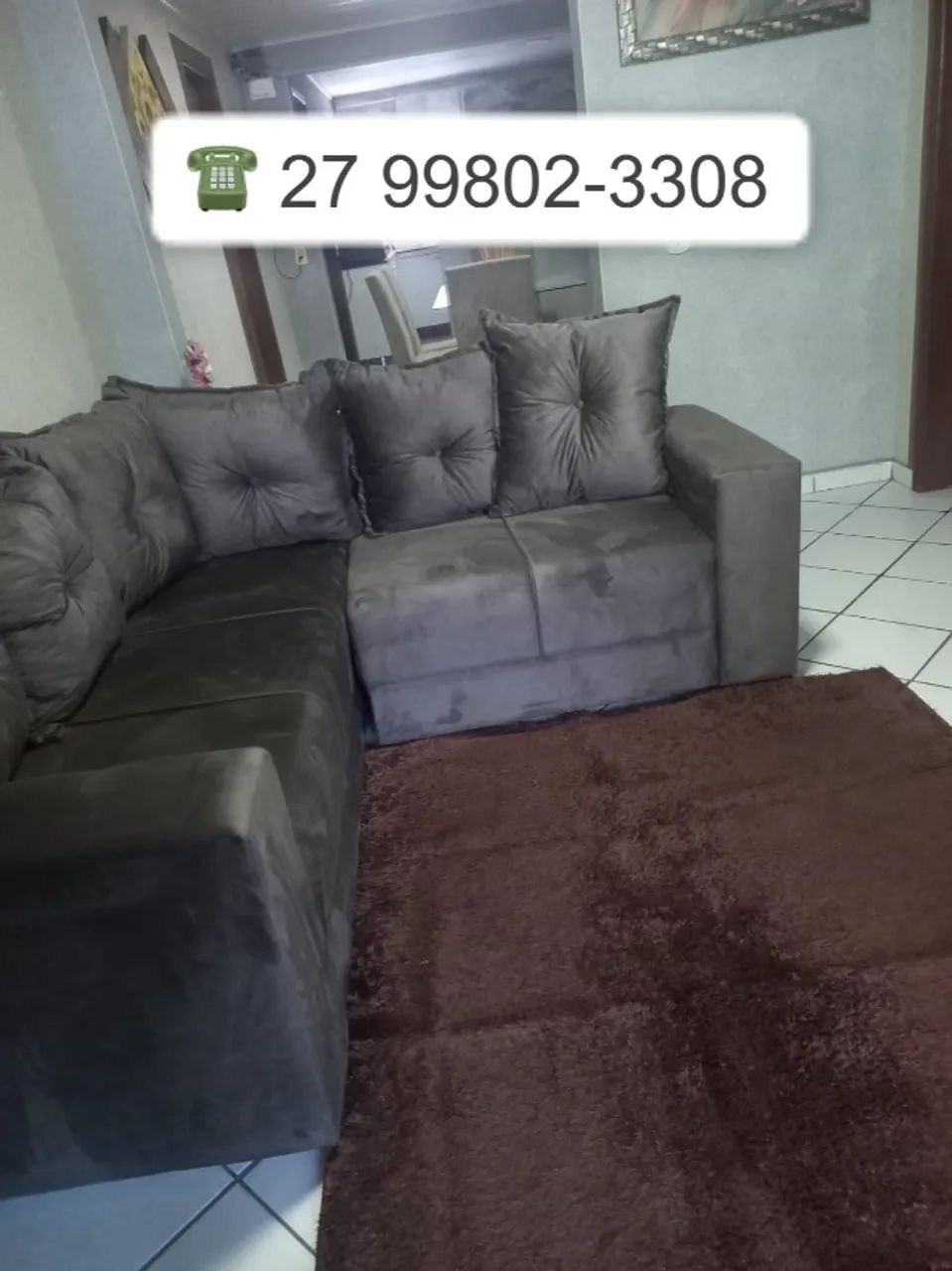(SOFA DE CANTO PATRICIA VELUDO- VARIAS CORES