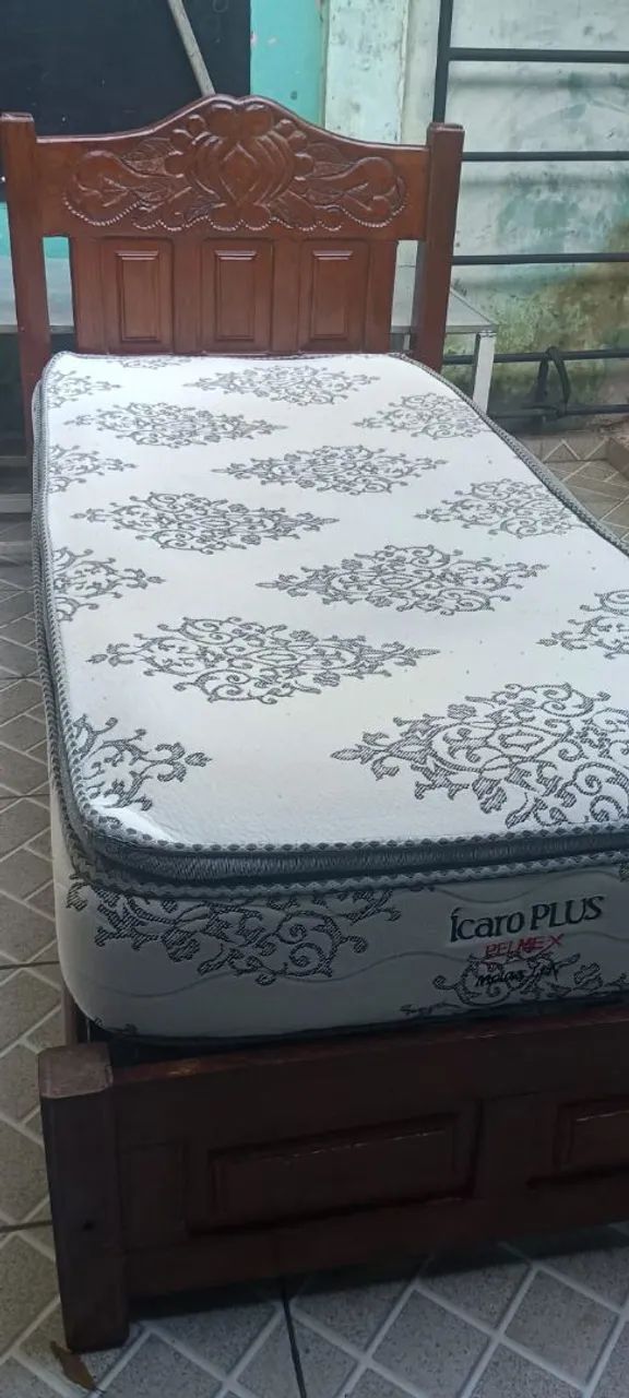 CAMA DE SOLTEIRO COM COLCHÃO