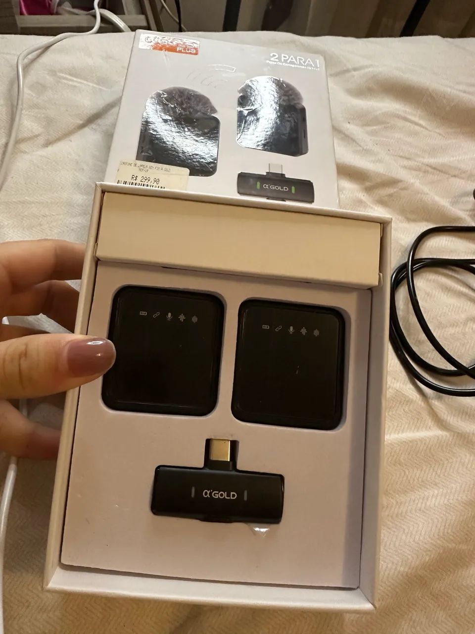 2 Microfones Lapela Tipo C e Lightning Novos - Foto 3