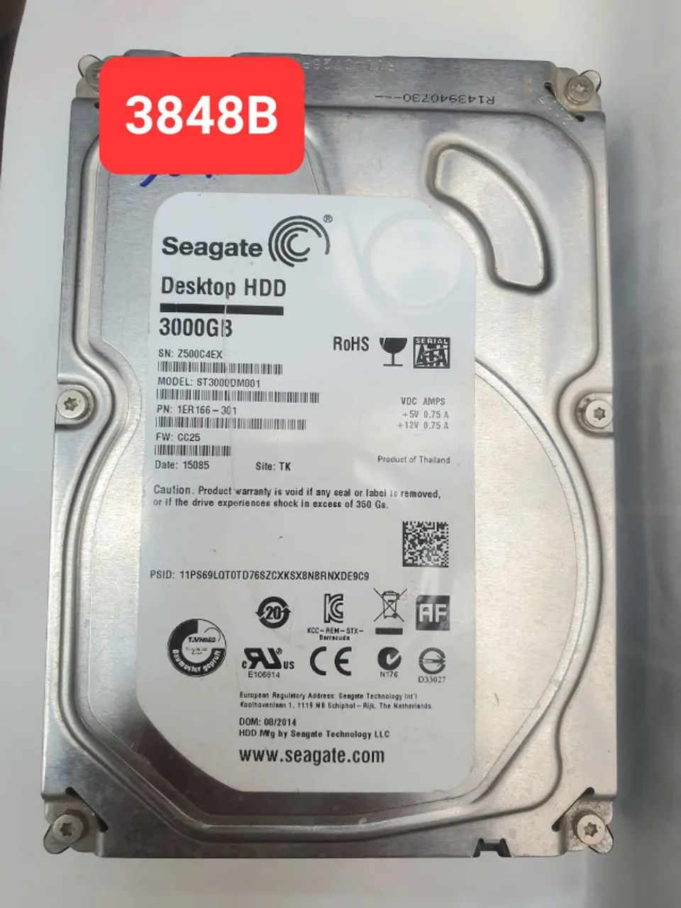Placa Hd 3 Tb St3000dm001 - Fw: Cc25 - Cod. 3848b* - Foto 2