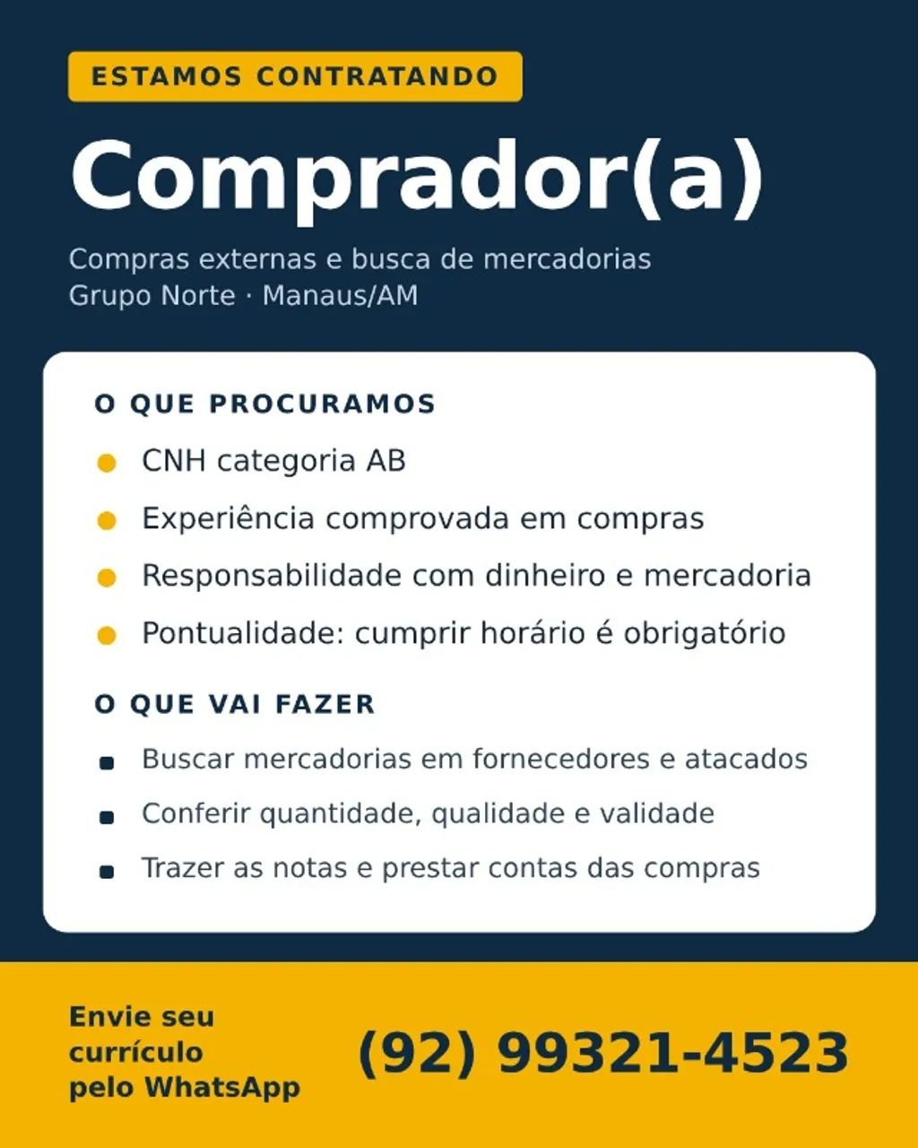 Vaga para Comprador