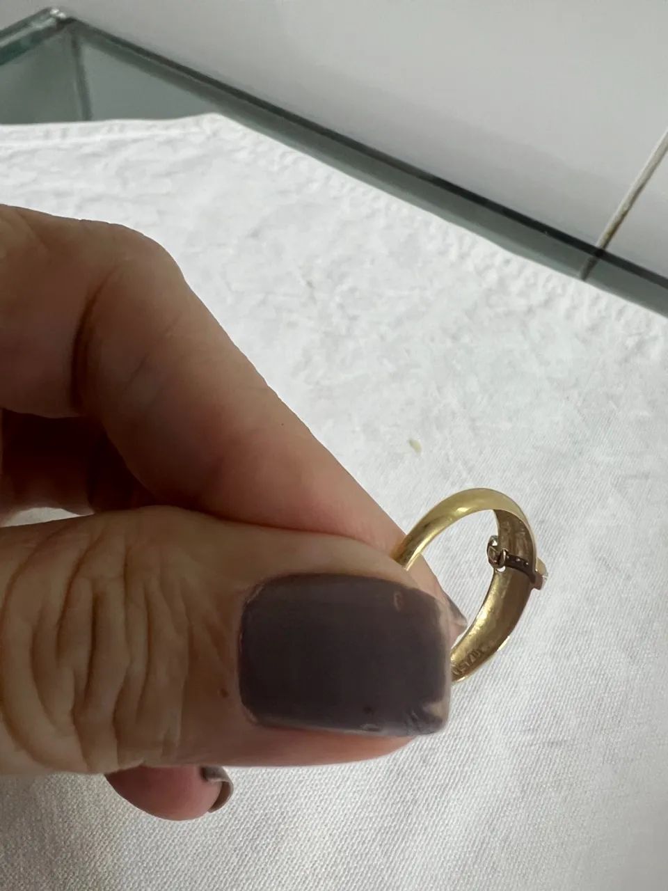 Anel ouro 18 com 6 brilhantes e argolinha para pingente  - Foto 5