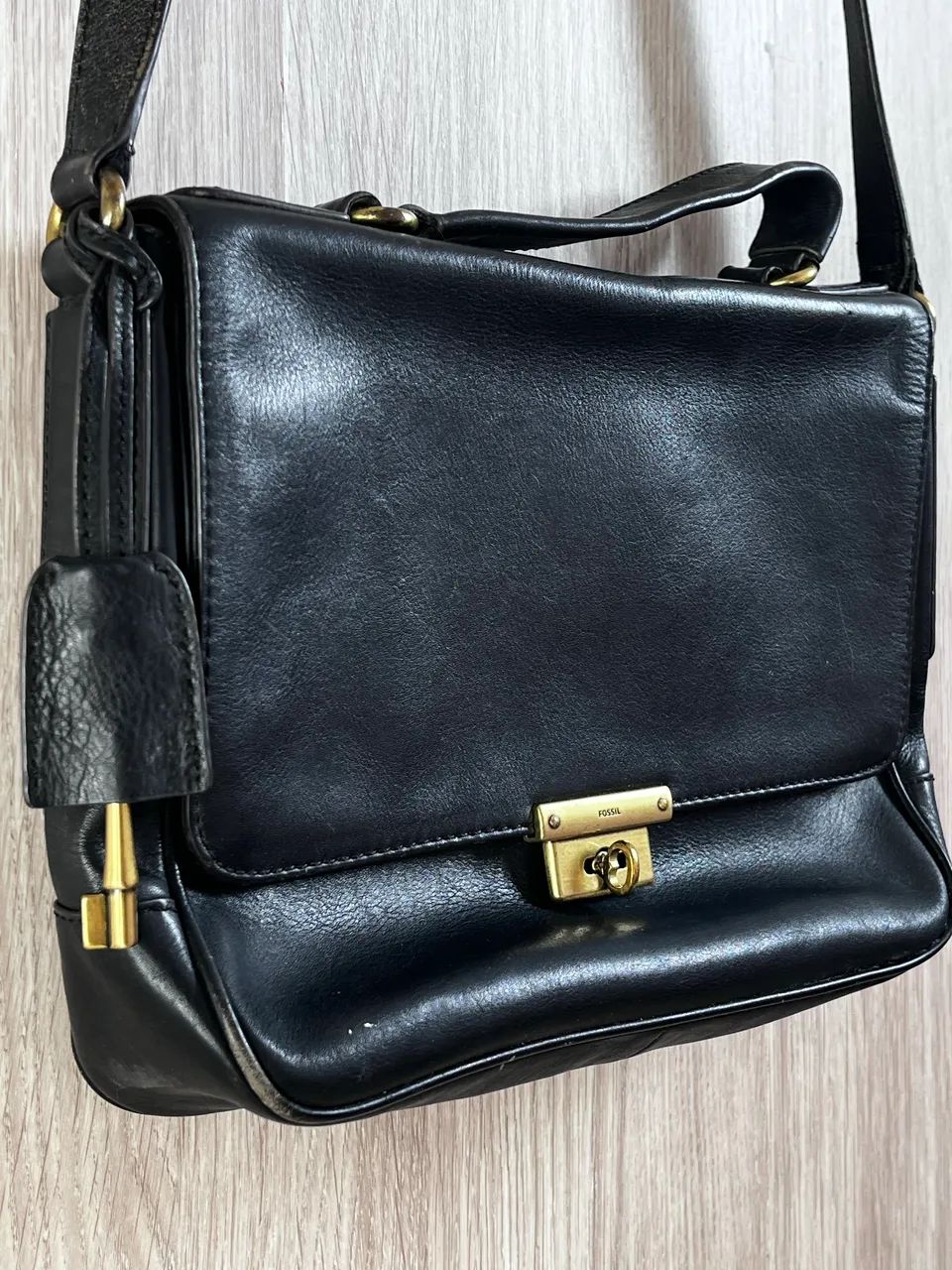 Bolsa de couro fóssil