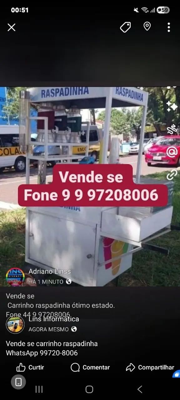Carrinho raspadinha 