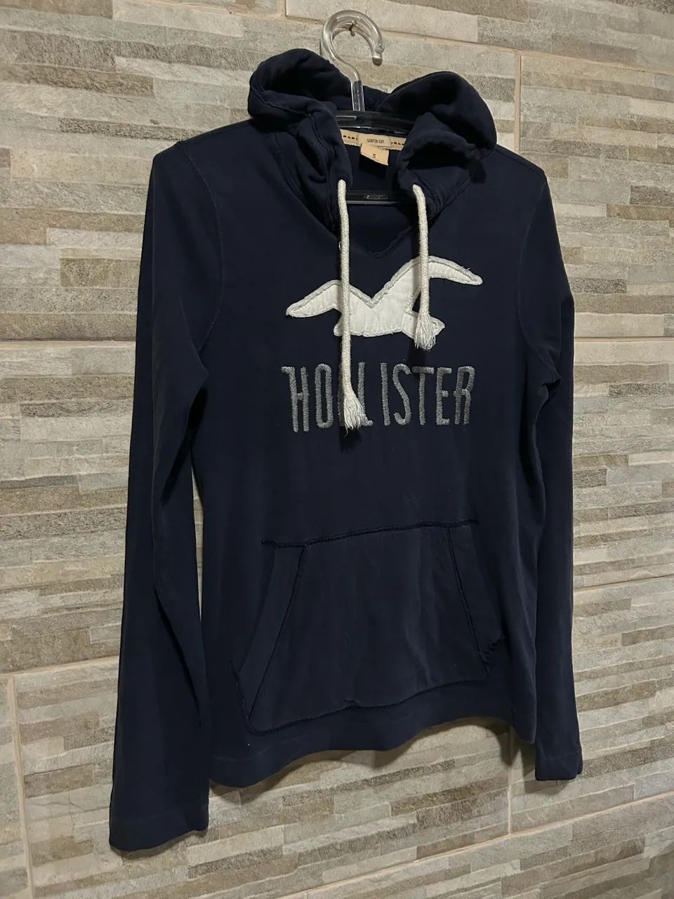 Blusa moletom azul Hollister p